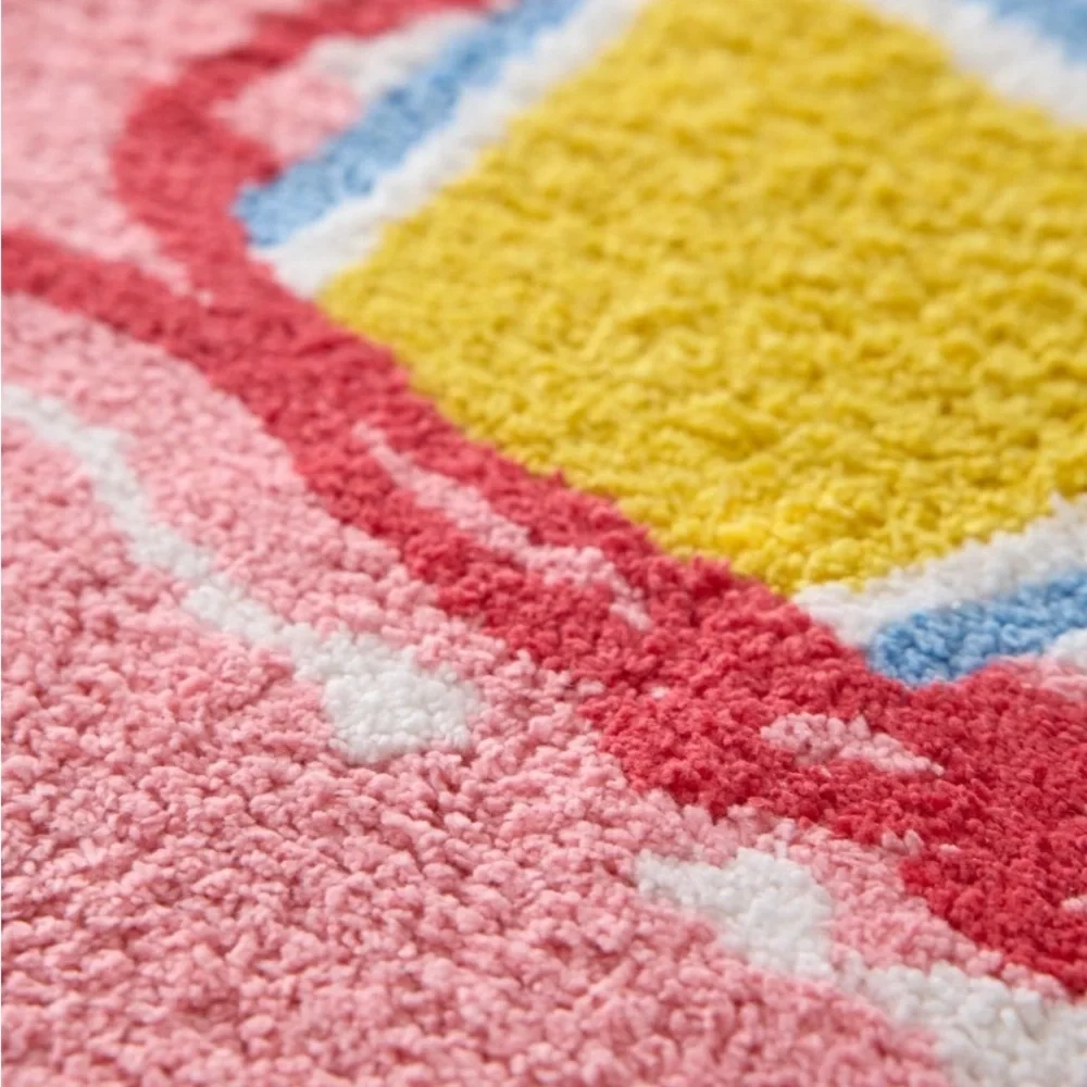 Urban Outfitters Flamingo Tropical Vacay Round Bath Mat Rug